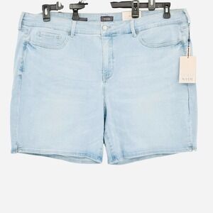 NYDJ Women's Ella Stretch Denim Shorts Plus Sz Petite 26WP Poetry Light Blue NWT